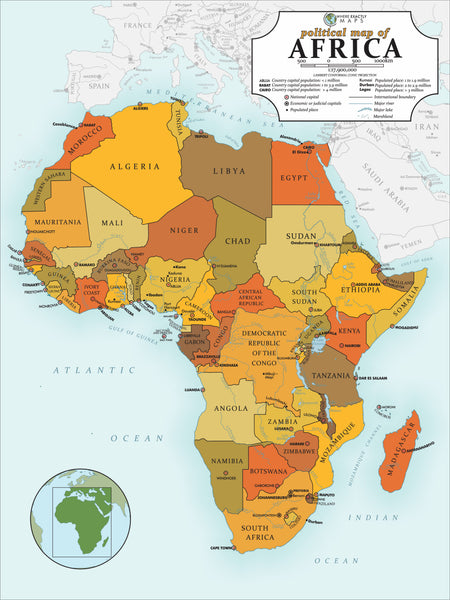 Political Map of Africa 70 piece jigsaw puzzle for kids by Where Exactly Maps