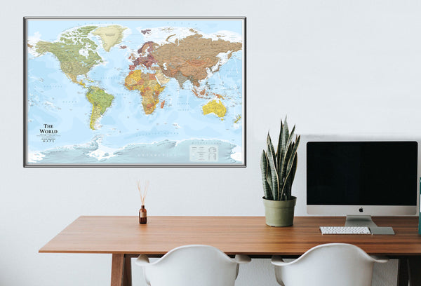 Where Exactly world map on an office wall
