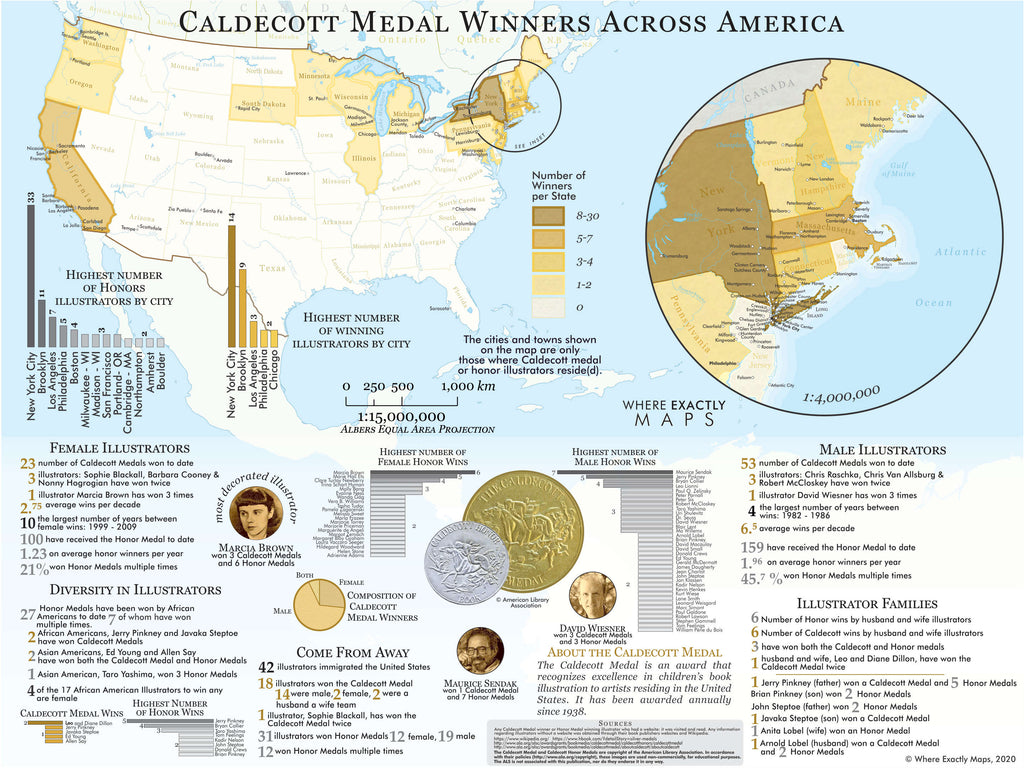 Mapping Caldecott Medal Winners