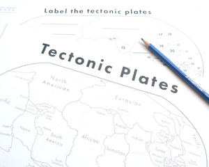 Tectonic plates map worksheet