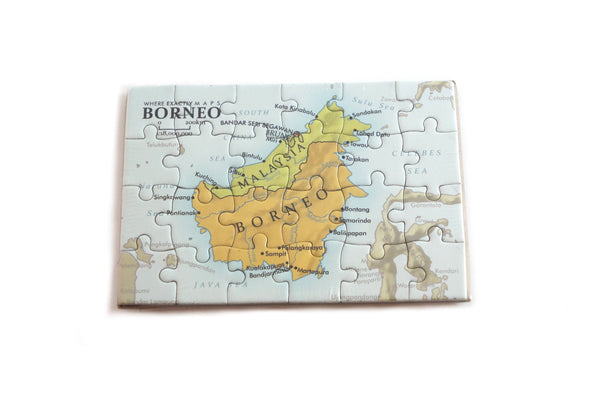Magnetic jigsaw puzzle of Borneo by Where Exactly Maps