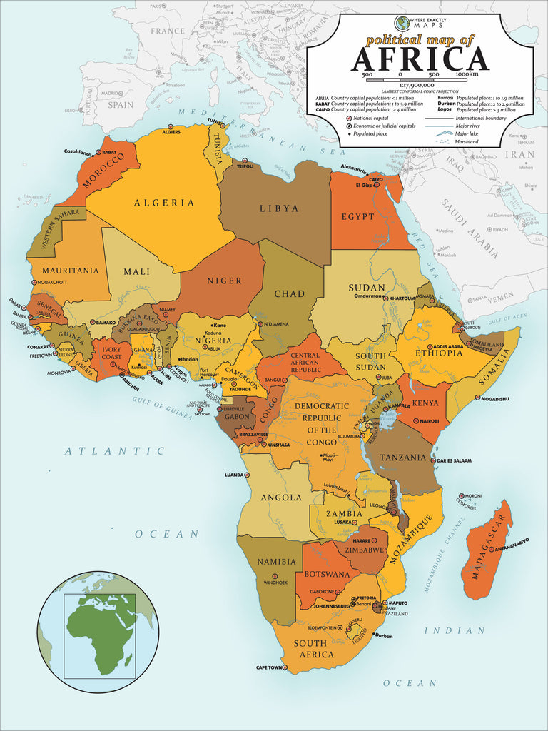 Map of Africa 70 Piece Jigsaw Puzzle for Kids – Where Exactly Maps