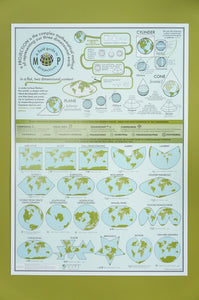 A field guide to map projections poster Where Exactly Maps poster showing different map projections