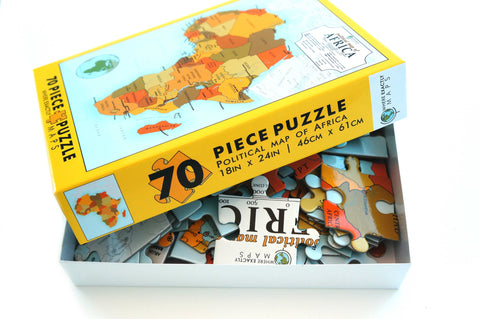 70 piece jigsaw puzzle showing political map of Africa for kids