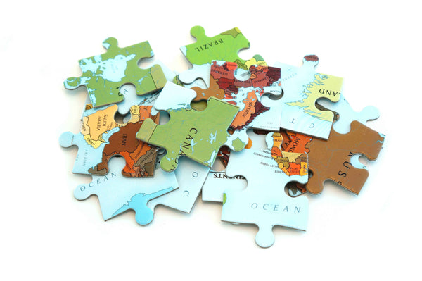 Political Map of The World 70 piece jigsaw puzzle for kids by Where Exactly Maps
